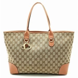 GUCCI★グッチ★素敵！Blue Canvas Tote Bag w/ Heartbit GUCCI GG Canvas Tote Bag Light Blue White Gold 002 1097 Auth